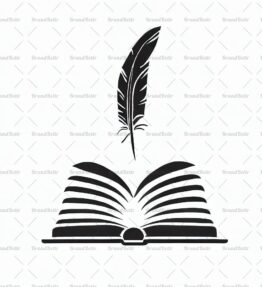 Offenes Buch und Feder